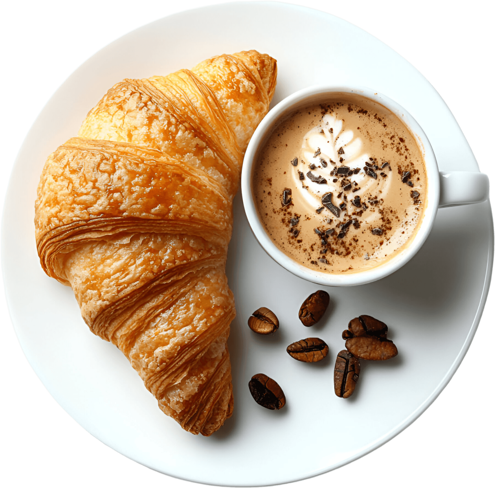 Café cremoso e croissant fresquinho servidos na Padá